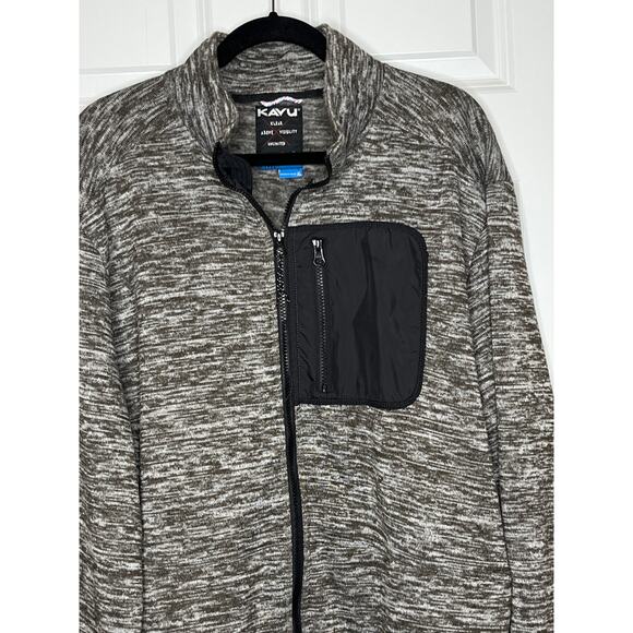 Kavu Heather Gray Full Zip Jacket XL Black on Arms and Pocket - Picture 3 of 9